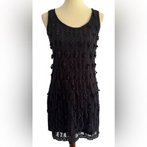 Ruby Rose Black Sleeveless Textured Embroidery Cocktail Mini Dress Size Medium